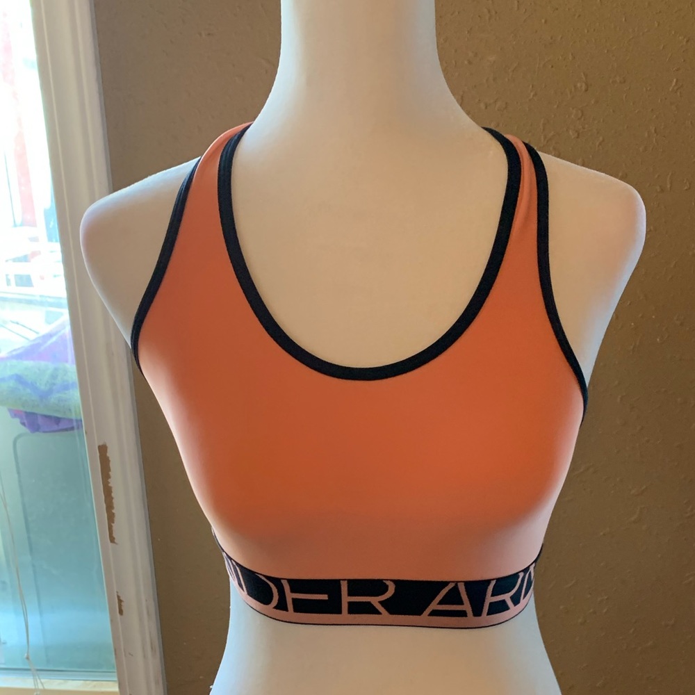 Orange Under Armor Sports Bra